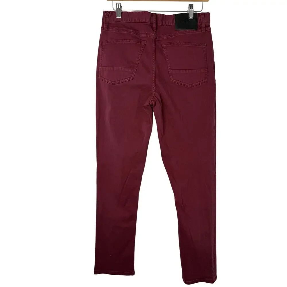 Roark Highway 128 Straight Fit Burgundy Stretch Denim Pants 30x32 (fits 30x30)